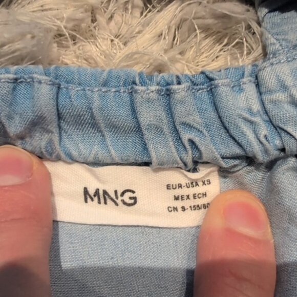 Mango Denim Chambray Wrap Back Sleeveless Top - Picture 5 of 5